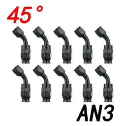 10x Universal Straight 0 45 90 180 Degree AN3 AN4 AN6 AN8 AN10 AN12 Hose End Fitting Hose Adapter For Swivel PTFE Oil Fuel Line