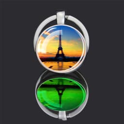 Luminous Eiffel Tower Keychains Two-Side Glass Pendant Key Chain France Paris Eiffel Tower Glow in The Dark Keyring Travel Gifts