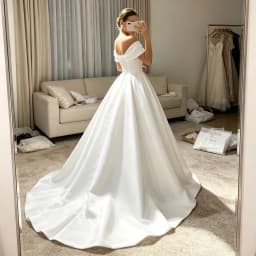 Customized Elegant Off the Shoulder White Satin Wedding Dress for Bride A-Line Plus Size Lace-up Bride Gown Vestido De Novia