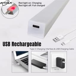 AITHEA Rechargeable Motion Sensor LED Cabinet Light Induction Night Light Portable Bar Lamp for Bedside Wardrobe Closet Aisle