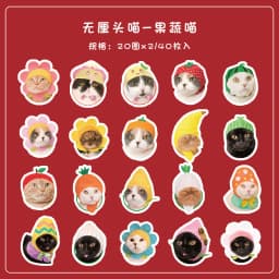 40 Pcs Kawaii Cat Stickers Set Aesthetic Cute Stationery Ideal for Laptop Journal Planner Scrapbook Cat Lovers