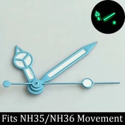 Luminous Watch Hands Blue‑Green & Green, High Quality Replacement Hands for NH35 NH36 ETA2824 2836 Miyota 8205 8215 Watch Movements