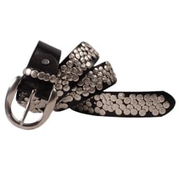 IEFB Punk Leather Belt Baggy Jeans Accessories Irregularly Shaped Circular Rivets Men's Clothing Y2k Decoration Hip Hop 9X955
