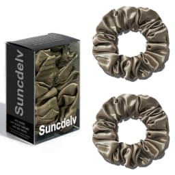 2PCS 100% Natural Silk Solid Color Hair Ties High Quality Hair Scrunchies Women Big Hairbands Hair Accessories 22Momme