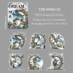 JIANWU Vintage Lightbulb Coast Island Time Landscape Material Collage Scrapbooking PET Sticker Creative DIY Journal Stationery