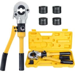 TLGREEN Hydraulic Pipe Crimping Tool with TH16 20 26 32mm Shapes with 360° Rotating Head 16T for Copper/Alu Plastic/Pex/PB Pipe