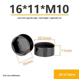 20Pcs Hexagonal Nut Flat Head Plastic Protective Cap External Hexagonal Screw Low Head Decorative Cap Dust-Proof Cover