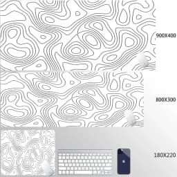Liquid Mouse Pad Gaming Black And White Contour Lines Printon Demand Large HD Mousepad XXL Playmat Soft Carpet Laptop Mouse Mats