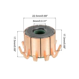 11 Sizes Electric Motor Commutator 7/8/10/12 Gear Teeth 4-10mm ID 11-23mm OD Copper Motor Accessory for Power Tools DC Motors