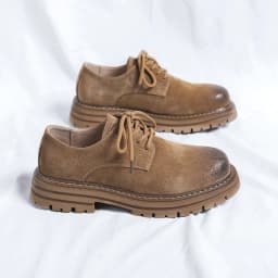 2026 Spring Outdoor Quality Mens Retro Style Casual Shoes Suede Oxford Wear Resistant Round Toe Casual Shoes Hiking Travel Shoes