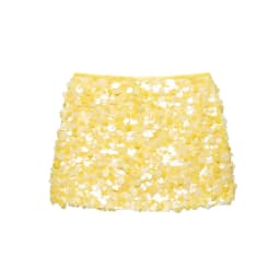 DUOPERI Women Y2K With Sequined Solid A-Line Mini Skirt Side Zipper High Waist Female Chic Lady Casual Skirts