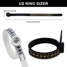 PHYHOO Us Uk EU Plastic Finger Size Band Gauge Ring Measurement Belt Adjustable Magnifier Ring Sizer for Women Men