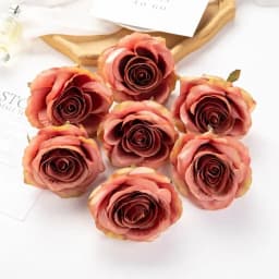 Cheap Rose Head Silk Artificial Flowers For Home Wedding Arch Craft Supplies Decoration DIY Christmas Wreath Accessory Scrapbook