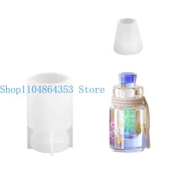 Epoxy Resin Drift Bottle Mold Heart Shaped Wishing Bottle Pendant Mold Night Light Keychain Jewelry Making Silicone Mold