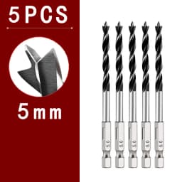 3/5/7PCS 3/4/5/6/7/8/10mm 1/4 Hexagonal Handle Three Pointed Woodworking Drill Bit Set Woodworking Hole Reaming Power Tool