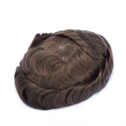 Topunique Full Swiss Lace 90% Light to Medium Light Men Toupee Capillary Prothesis Hair Replacement System Hair Piece For Men