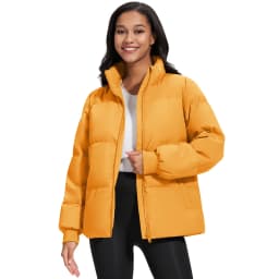 TACVASEN Womens Winter Padded Quilted Duck Down Coat Waterproof Warm Zip Up Daily Jacket Windproof Stand Collar Casual Jacket