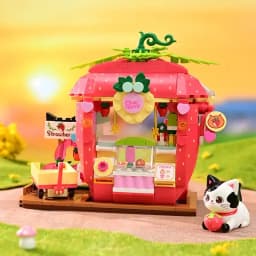 Keeppley New Product Cute Cat Street View Building Block Assembly Toy Furniture Decoration Creative Children's Toy Birthday Gift