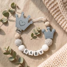 Mittsboy Personalized Pacifier Clip Custom Name Silicone Baby Teether Chain Dinosaur Dummy Holder BPA Free Baby Shower Gift