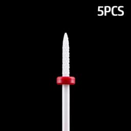 5pcs Ceramic Milling Cutter For Manicure Set Nail Drill Bit Mill Manicure Machine Pedicure Tools for Removing Gel File 3/32 Inch