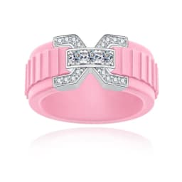 MossanRappr VVS1 Moissanite Silicone Ring 925 Sterling Silver Engagement Ring Rubber Wedding Band Jewelry Gifts for Men Women