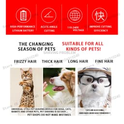 Electric Pet Clipper Grooming Kit for Dogs Reachageable Trimmer Haircut Cat Hair Cutting Remover Quiet Nail Grinder Machine Set