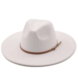 9.5cm Wide Brim Fedora Hats with Brown Belt Autumn Winter Women Party Top Hat Men Jazz Retro Cowboy Felt Cap Panama Sun Hat