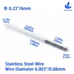 DIY Drill Brushes 50 X 150mm Stainless Steel Wire Tube Brush for Inner Diameter Deburring Polishing Cleaning Rust Removing