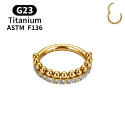 ASTM F136 Titanium 16G Hinged Nose Ring CZ Septum Clicker Cartilage Hoop Earrings Tragus Rook Daith Conch Helix Piercing Jewelry