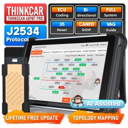 THINKCAR THINKSCAN 689BT PRO AI Diagnostic Tool Topology Mapping J2534 Protocol35 Reset Lifetime Free Update Thinkcar Scan Tool