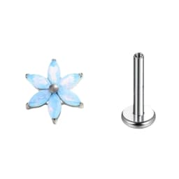 F136 Titanium Six-Petaled Flower Lip Piercing 16G Zirconia Labret Tragus Helix Cartilage Nose Jewelry Earrings