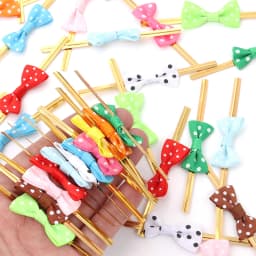 30Pcs/bag Golded Wire Bowknot Bow Metallic Twist Ties Bow Tie Wrapping for Food Cookies Lollipop Candy Bags Sealing Fixed Ties