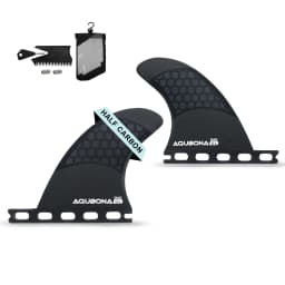 Single/Dual II Tab Surfing Fins - Tri Fins Set Honeycomb Fiberglass & Carbon S/M/L Size - Come with Fin Key Screws and Wax Comb