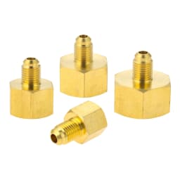 4PCS Brass Pipe Fitting 1/4" SAE Male to 1/2" 1/4" 3/4" 5/8" Female Pipe Reducing Adapter for Air Conditioner A/C Refrigeration