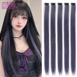 10 PCS Colored Synthetic Hair Extension Wigs for Women BB Clip Style Straight Hair Extension Wigs Suitable for Holiday Events
