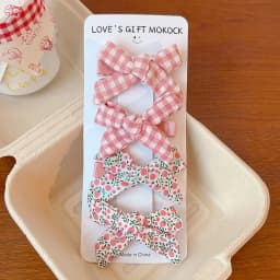 2026 4PCS/Set Kids Hair Clips Gingham Floral Bow Hair Barrettes No Hurt Hair Non Slip Soft Fabric Toddler Girls Accessories Gift