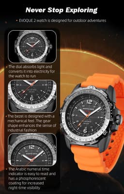 North Edge EVOQUE2 Outdoor Electronic Watch - Solar Waterproof Luminous Speed Dial for Active Lifestyle