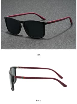 Mjyiwang Men Matte Square Polarized Sunglasses UV400 Blue Mirror Lens Anti Glare Driving Fishing Travel Outdoor Eyewear