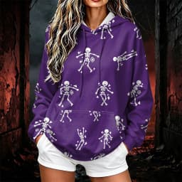 Women's Pullover Sweater Round Neck Lightweight Fleece Lined Top With Interesting Print Halloween Themed Top Zip up Hoodie Women