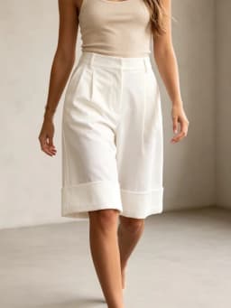 Kristargirls Women’s Wide Leg Pants & Capris for Summer 2025 Loose Casual Knee Length White Shorts Trousers Bottoms for Female