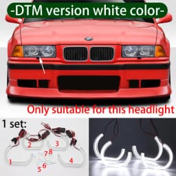 Switchback DTM Style Light LED Angel Eye Dual Color for BMW E36 3 Series with Euro headlights 1992-1998
