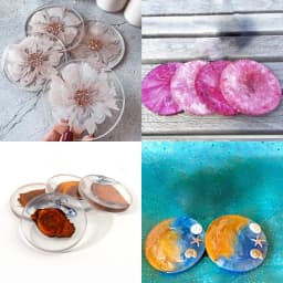 12Pcs Round Coaster Resin Molds DIY 9cm Disc Shape Wine Glass Cup Mat Placemat Silicone Mould Home Table Heat Insulation Pads