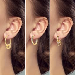 925 Sterling Silver Gold Color Circular Hoop Earrings Golden Earring Fit Original Charms Diy Fine Jewelry For Fashion Women