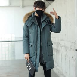 Men's New Korean Version Thick Parka Over the Knee Men's Mid to Long Style Trendy Handsome Men's Coat High Quality Design Parkas