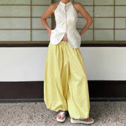 Tuularose Loose Solid Leg-Length Pants For Women Pleated High Waist 2025 Summer Female Fashion Office Lady Casual Bloomer Pants