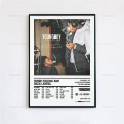 Never Broke Again AI YoungBoy 2 Rap Music Album Cover Poster Prints Wall Art Canvas Painting Picture Photo Gift Room Home Decor