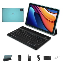 PRITOM Android 14 Tablet 10.1 Inch, 8GB(4+4 Expand) RAM + 128GB ROM, Octa Core, 5G WiFi, with Keyboard, Mouse, Case