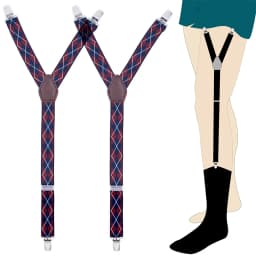 1 Pair Men Shirt Stay Adjustable Shirts Holder Y Shape Leg Thigh Suspender with Non-slip Locking Clips Men Tucker Garters Strap
