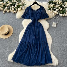 Elegant Sexy High Waist chiffon glitter Vacation Vestidos Slim Women Party Ceremonial Dress