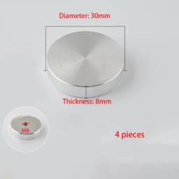 4 Pieces Aluminum Glass Table Top Adapter Circle Metal Block Disc,Suitable For Coffee Tables And Glass Tables